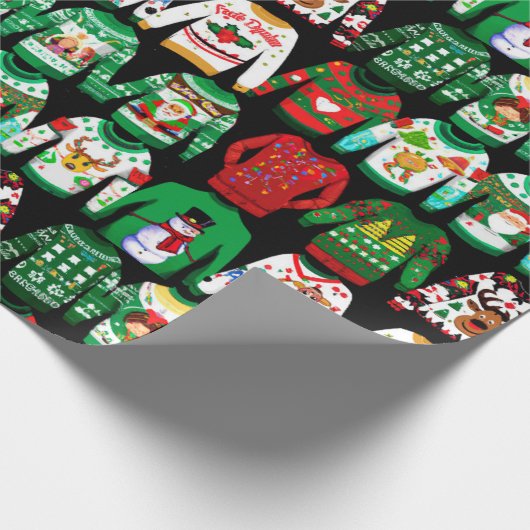 Funny Ugly KerstSweaters Cadeaupapier (Hoek)