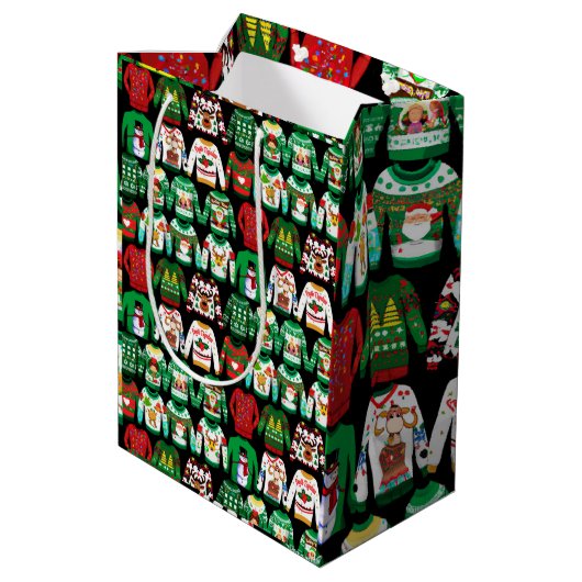 Funny Ugly KerstSweaters Medium Cadeauzakje (Achterkant Gekanteld)