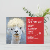Funny Ugly Llama Christmas Stupide Carte photo (Debout devant)