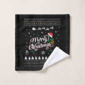 Funny Ugly Merry Kerstmis Bad Handdoek (Wasdoekje)