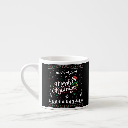 Funny Ugly Merry Kerstmis Espresso Kop (Links)