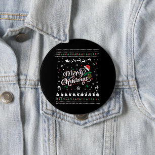 Funny Ugly Merry Kerstmis Ronde Button 4,0 Cm