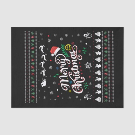Funny Ugly Merry Kerstmis Tissuepapier (Voorkant)