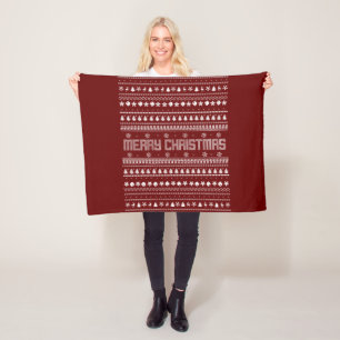 Funny Ugly Merry-kerstpatroon Fleece Deken