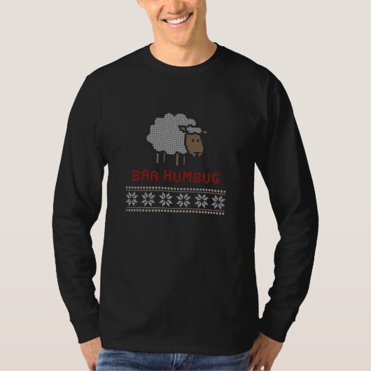 Funny Ugly Sweater | Baa Humbug-kerstmis T-shirt (Voorkant)