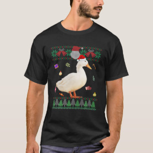 Funny Ugly Sweater Kerstdieren Santa Duck Lo T-shirt