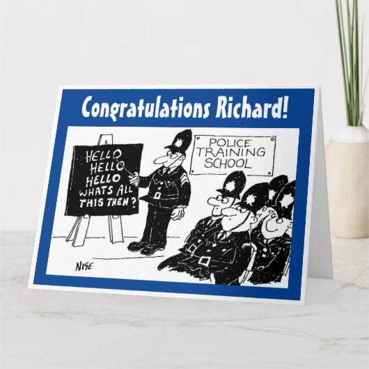 Funny UK Police Training School Greetcard Kaart (Voorkant)