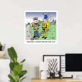 Funny UK Traffic Police Cartoon Poster (Thuiskantoor)