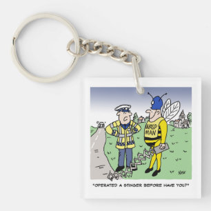 Funny UK Traffic Police Cartoon Sleutelhanger
