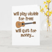 Funny Ukulele Kaart (Gele Bloem)