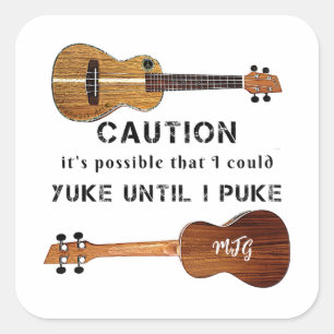 Funny Ukulele Musician Humor Vierkante Sticker