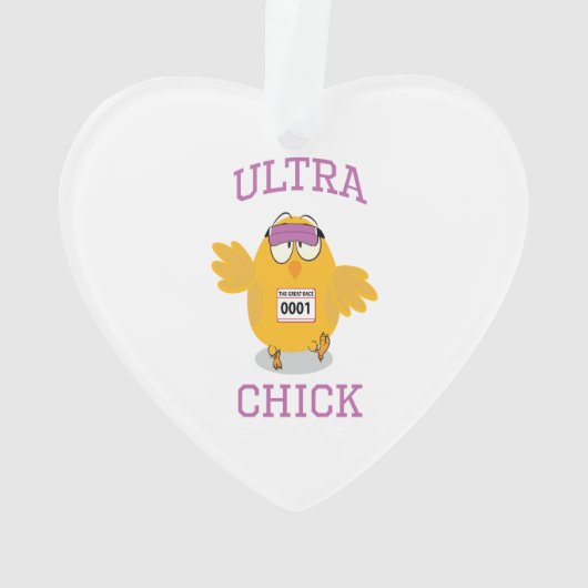 Funny Ultra Chick Runner Ornament (achterkant)