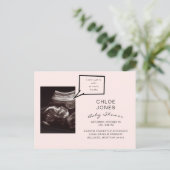Funny Ultrasound Baby shower rose Invitation (Debout devant)