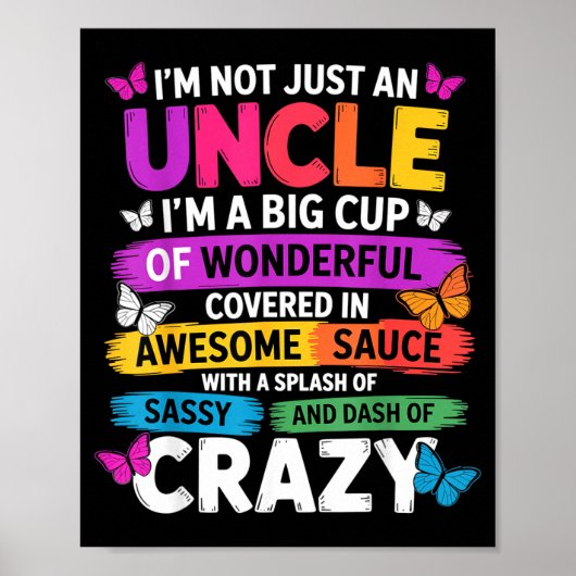 Funny Uncle Quote Sy Cool Uncle Men  Poster (Voorkant)