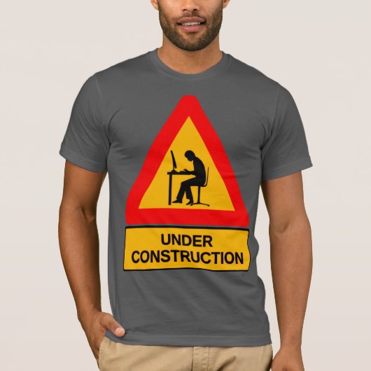 Funny Under Construction Graphic T-Shirt – Bureau (Devant)