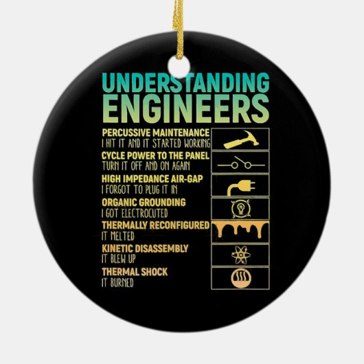Funny Understanding Engineer Definition grappig Keramisch Ornament (Achterkant)