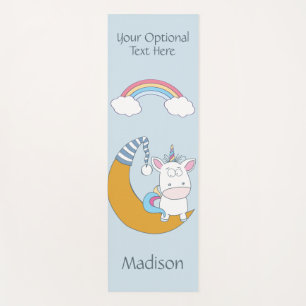Funny Unicorn, aangepaste naam, tekst en kleur, jo Yogamat