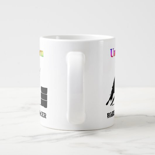 Funny Unicorn Barrel Racer Extra Grote Beker (Achterkant)