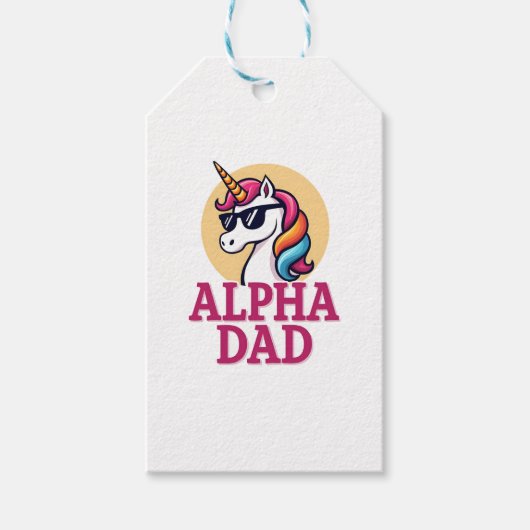 Funny Unicorn Dad Laufey Men Father's Day Christma Cadeaulabel (Voorkant)