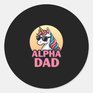 Funny Unicorn Dad Laufey Men Father's Day Christma Ronde Sticker