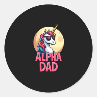 Funny Unicorn Dad Laufey Men Father's Day Christma Ronde Sticker