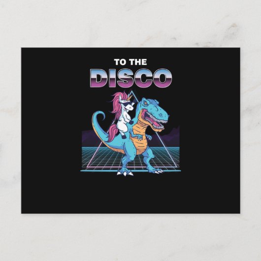 Funny Unicorn die een dinosauruscadeau geeft aan d Briefkaart (Voorkant)