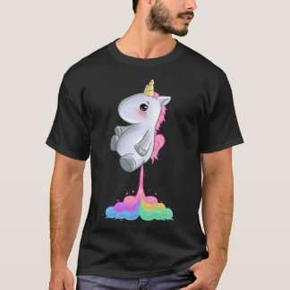 Funny Unicorn fart Rainbow Colors Fart Gift ani T-shirt