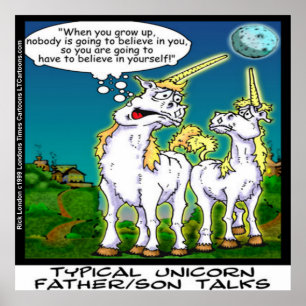 Funny Unicorn Father/Son Bonding Poster