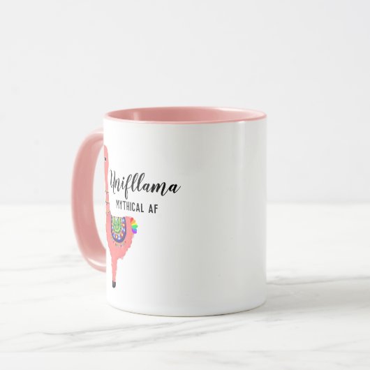 Funny Unicorn Flamingo Llama Inspiring Unifllama Mok (Voorkant links)