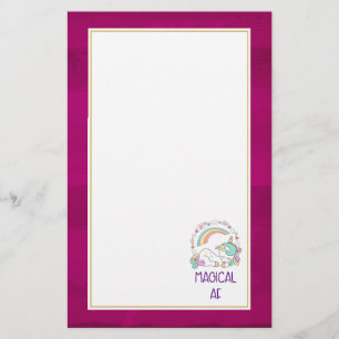Funny Unicorn Gezegde Magical AF Briefpapier