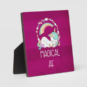 Funny Unicorn Gezegde Magical AF Fotoplaat (Voorkant)