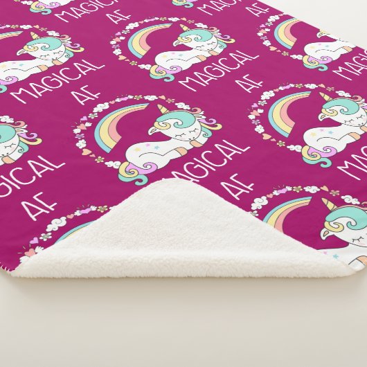 Funny Unicorn Gezegde Magical AF Sherpa Deken (3/4)