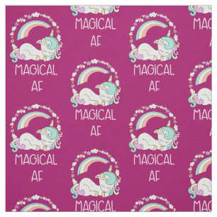 Funny Unicorn Gezegde Magical AF Stof