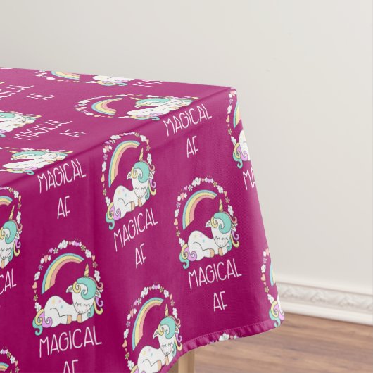 Funny Unicorn Gezegde Magical AF Tafelkleed (Voorbeeld)