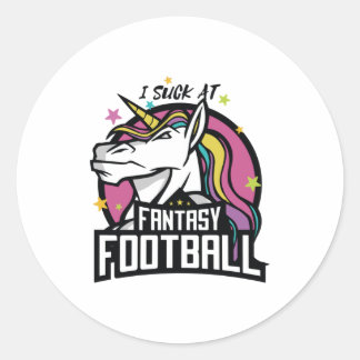 Funny Unicorn - IK SUCK NAAR FANTASY FOOTBALL Ronde Sticker