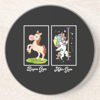 Funny Unicorn Illustratie voor na Gym Zandsteen Onderzetter