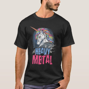 Funny Unicorn, Ironic Cool Unicorn Heavy Metal Mu T-shirt