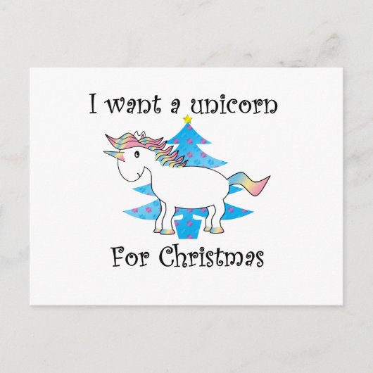 Funny unicorn kerstcadeau feestdagenkaart (Voorkant)