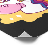 Funny Unicorn met coole zonnebril design Poster (Hoek)