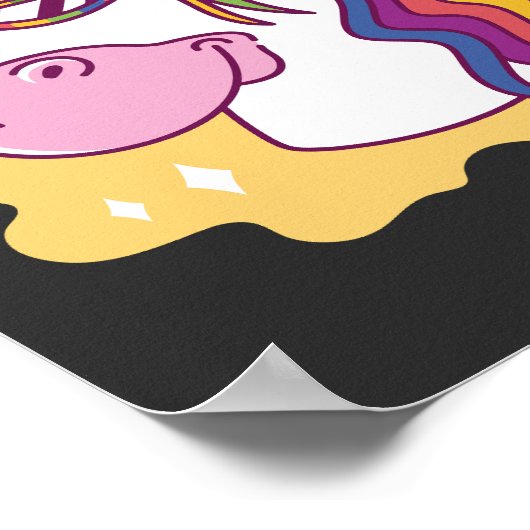 Funny Unicorn met coole zonnebril design Poster (Hoek)
