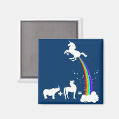 Funny unicorn-oorsprong magneet (Voorkant / Achterkant)