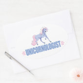 Funny Unicorn Ovale Sticker (Envelop)