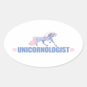 Funny Unicorn Ovale Sticker