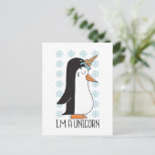 Funny Unicorn Penguin Briefkaart (Staand voorkant)