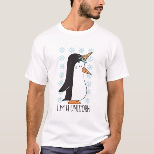 Funny Unicorn Penguin T-shirt (Voorkant)