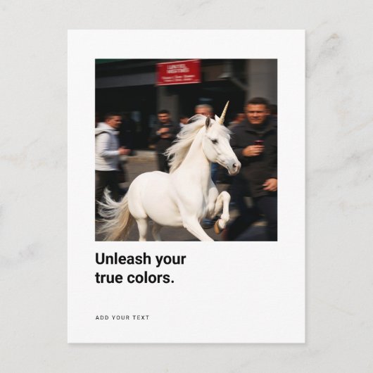 Funny Unicorn Photo Cartes d'encouragement (Devant)