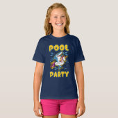 Funny Unicorn Pool Party T-Shirt (Devant entier)