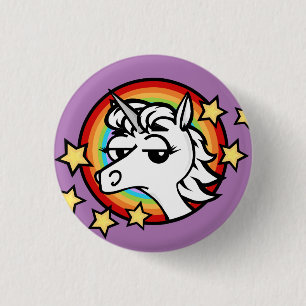 FUNNY UNICORN ROUND BUTTON