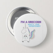 Funny Unicorn Superpower Ronde Button 7,6 Cm (Voorkant /achterkant)