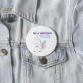 Funny Unicorn Superpower Ronde Button 7,6 Cm (In situ)